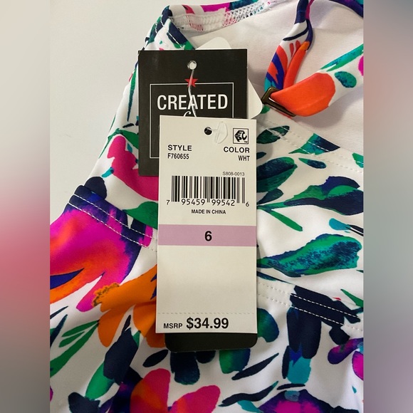 NWT Macy’s Island Escape Ruffled Waist-Minimizer Tankini, size: 6 - Picture 5 of 6